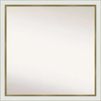 29" x 29" Non-Beveled Eva Narrow Bathroom Wall Mirror White - Amanti Art: Modern Square Polystyrene Frame, Includes Mounting Hardware