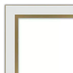 Specchio da parete quadrato stretto 29" x 29" in oro bianco non smussato per il bagno