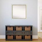 Specchio da parete quadrato stretto 29" x 29" in oro bianco non smussato per il bagno