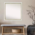 Specchio da parete quadrato stretto 29" x 29" in oro bianco non smussato per il bagno