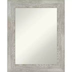 24" x 30" Non-Beveled Dove Gray Wash Wall Mirror - Amanti Art: Modern Rectangular Vanity, Includes Mount Hardware