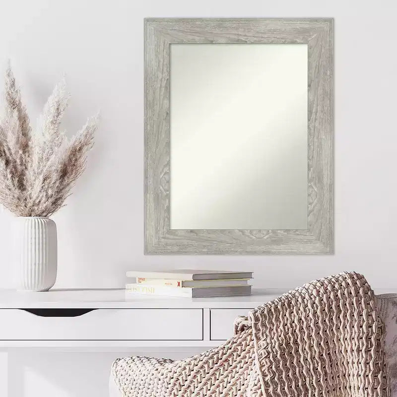 Specchio da parete rettangolare 24" x 30" color grigio tortora non smussato per il lavabo