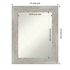 Specchio da parete rettangolare 24" x 30" color grigio tortora non smussato per il lavabo
