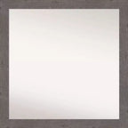 30" x 30" Non-Beveled Rustic Plank Gray Narrow Bathroom Wall Mirror - Amanti Art: Square, Polystyrene Frame, Wall Mounted
