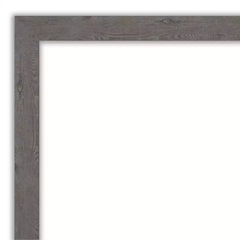 Specchio da parete quadrato stretto per bagno, effetto rustico a tavola, grigio, senza smussatura, 76x76 cm