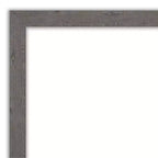 Specchio da parete quadrato stretto per bagno, effetto rustico a tavola, grigio, senza smussatura, 76x76 cm