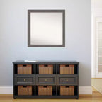 Specchio da parete quadrato stretto per bagno, effetto rustico a tavola, grigio, senza smussatura, 76x76 cm