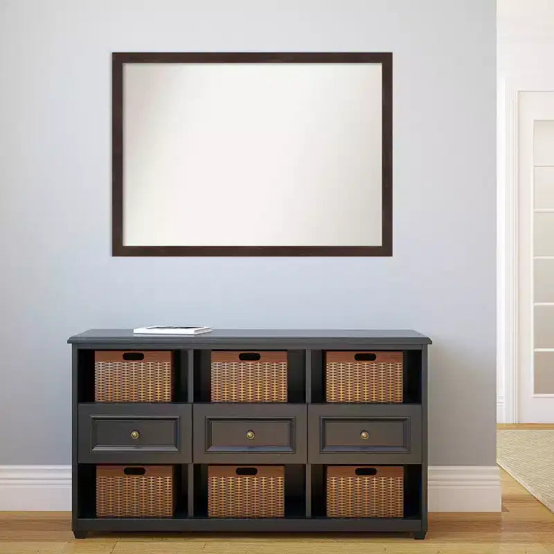 Specchio da parete in legno di noce scuro non smussato 41" x 30"