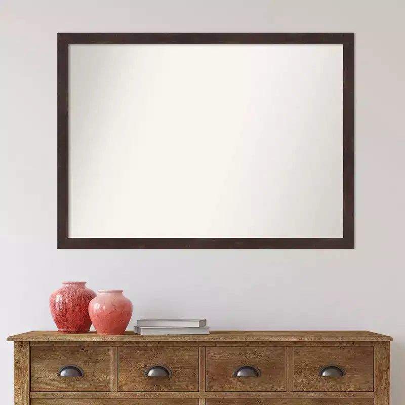 Specchio da parete in legno di noce scuro non smussato 41" x 30"