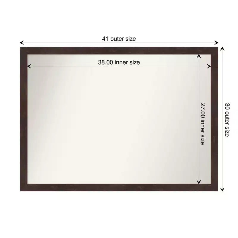 Specchio da parete in legno di noce scuro non smussato 41" x 30"