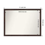 Specchio da parete in legno di noce scuro non smussato 41" x 30"