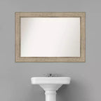 Specchio da parete per bagno in legno argento Trellis non smussato 42" x 30"