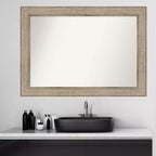 Specchio da parete per bagno in legno argento Trellis non smussato 42" x 30"