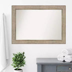 Specchio da parete per bagno in legno argento Trellis non smussato 42" x 30"