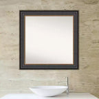 Specchio da parete quadrato per bagno 32" x 32" in bronzo nero non smussato