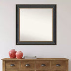 Specchio da parete quadrato per bagno 32" x 32" in bronzo nero non smussato