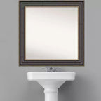 Specchio da parete quadrato per bagno 32" x 32" in bronzo nero non smussato