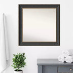 Specchio da parete quadrato per bagno 32" x 32" in bronzo nero non smussato