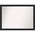 42" x 31" Non-Beveled Nero Wood Bathroom Wall Mirror Black - Amanti Art: Modern Rectangular, Wall Mount