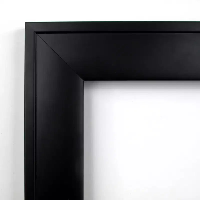 Specchio da bagno da parete 42" x 31" senza cornice, in legno nero lucido