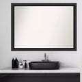 Specchio da bagno da parete 42" x 31" senza cornice, in legno nero lucido