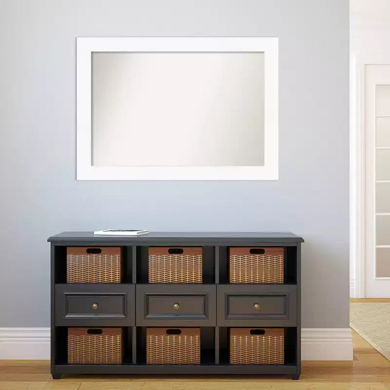 Specchio da parete per bagno bianco 42" x 30" senza smussatura per armadietto