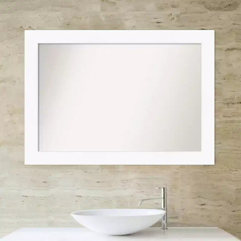 Specchio da parete per bagno bianco 42" x 30" senza smussatura per armadietto