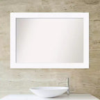 Specchio da parete per bagno bianco 42" x 30" senza smussatura per armadietto