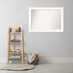 Specchio da parete per bagno bianco 42" x 30" senza smussatura per armadietto