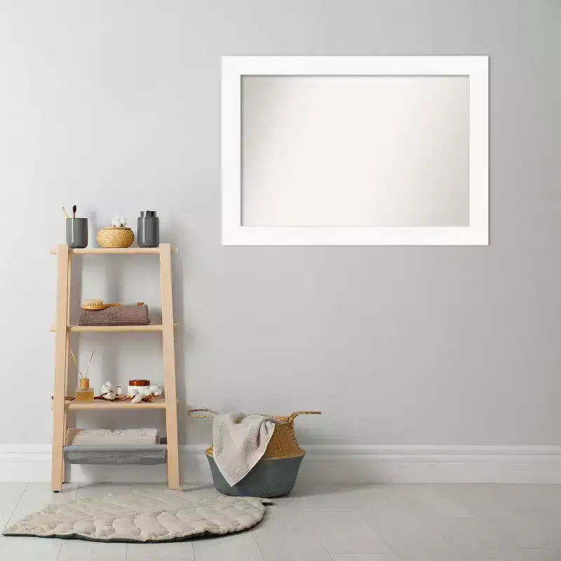 Specchio da parete per bagno bianco 42" x 30" senza smussatura per armadietto