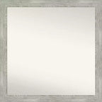 30" x 30" Non-Beveled Dove Gray Wash Narrow Wall Mirror - Amanti Art