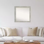 Specchio da parete quadrato stretto 76 x 76 cm color tortora non smussato