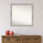 Specchio da parete quadrato stretto 76 x 76 cm color tortora non smussato