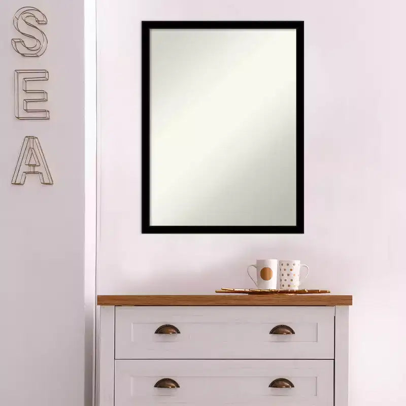 Specchio da parete nero jet, non bisellato, 20" x 26"