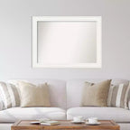 Specchio da parete bianco 44" x 33" Non-Beveled Ridge con accessori per il montaggio