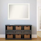 Specchio da parete bianco 44" x 33" Non-Beveled Ridge con accessori per il montaggio