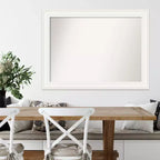 Specchio da parete bianco 44" x 33" Non-Beveled Ridge con accessori per il montaggio