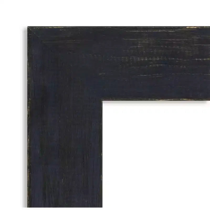 Specchio da Parete in Legno Shiplap Blu Marino 81 x 66 cm Non Smussato