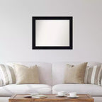 Specchio da Parete in Legno Shiplap Blu Marino 81 x 66 cm Non Smussato