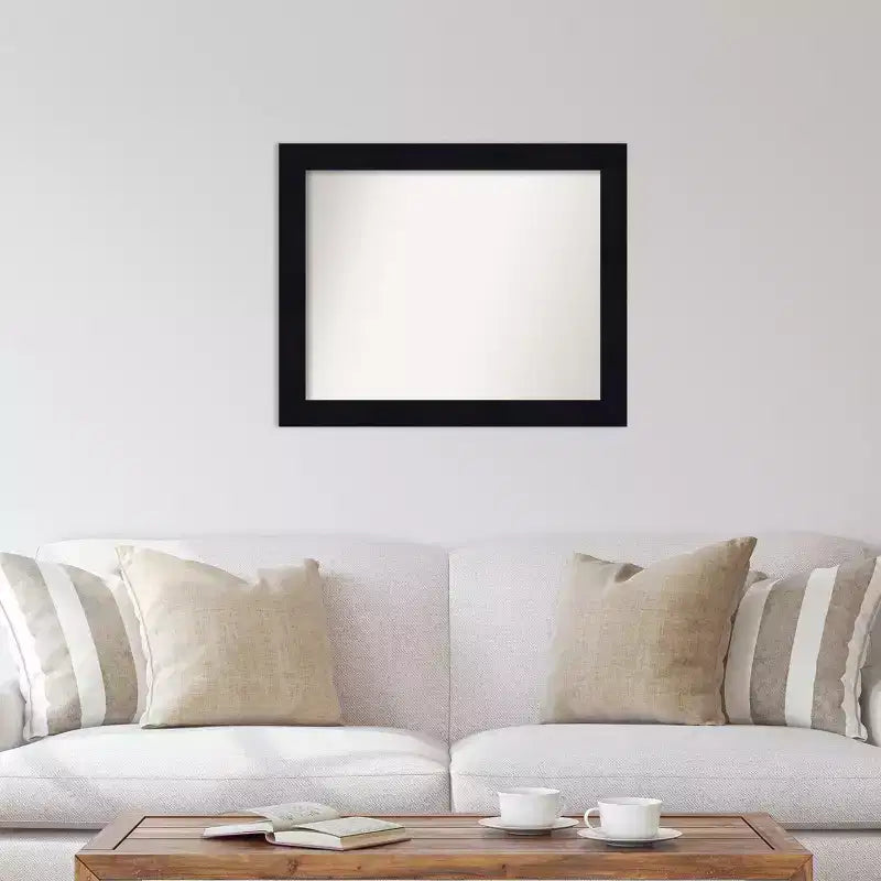 Specchio da Parete in Legno Shiplap Blu Marino 81 x 66 cm Non Smussato