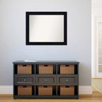 Specchio da Parete in Legno Shiplap Blu Marino 81 x 66 cm Non Smussato