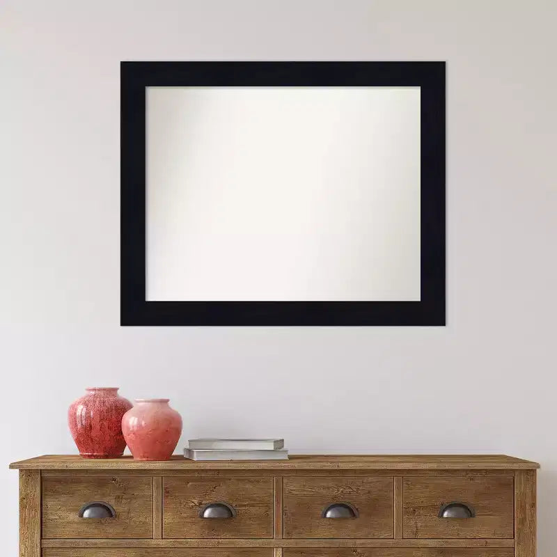 Specchio da Parete in Legno Shiplap Blu Marino 81 x 66 cm Non Smussato