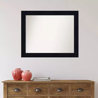 Specchio da Parete in Legno Shiplap Blu Marino 81 x 66 cm Non Smussato