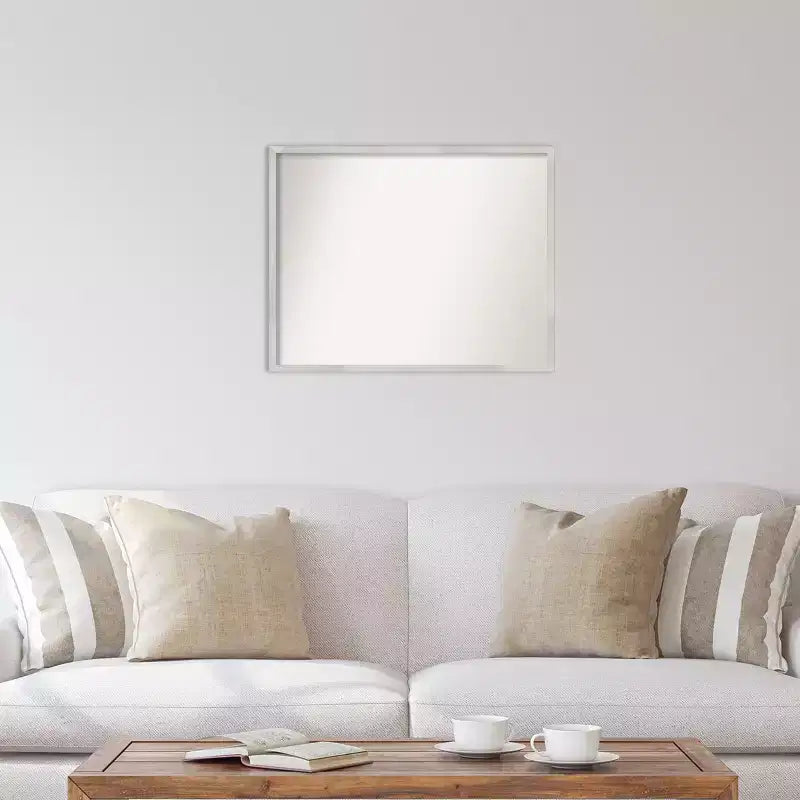 Specchio da Parete in Legno Svelte Argento Non Bisellato 30" x 24"