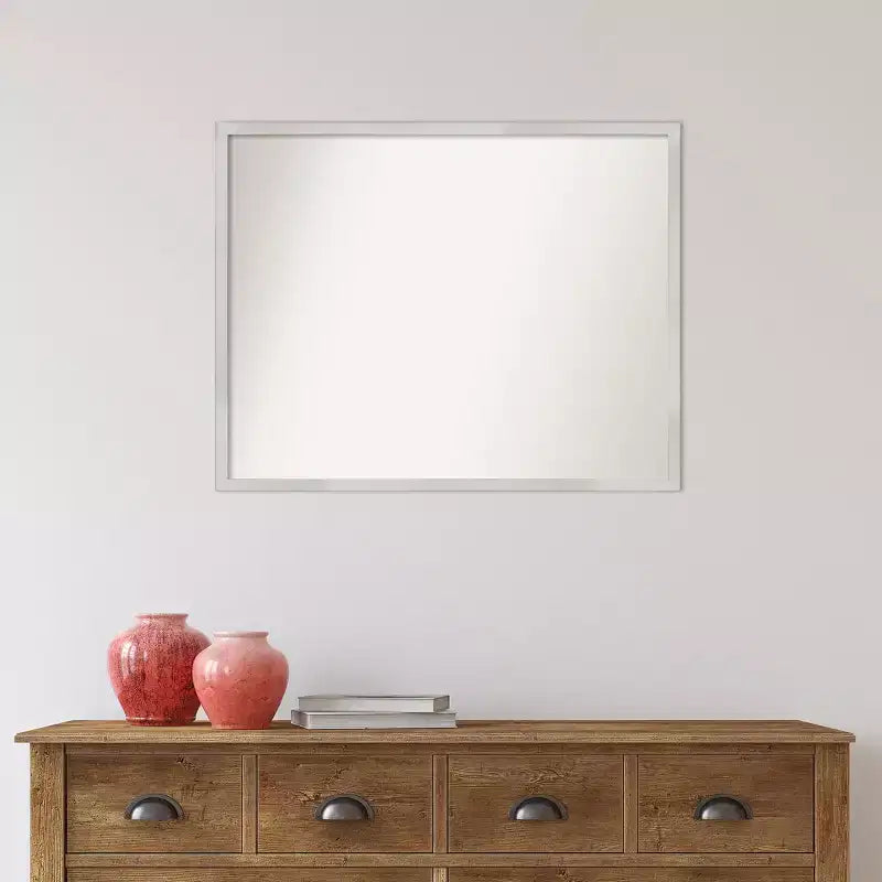 Specchio da Parete in Legno Svelte Argento Non Bisellato 30" x 24"