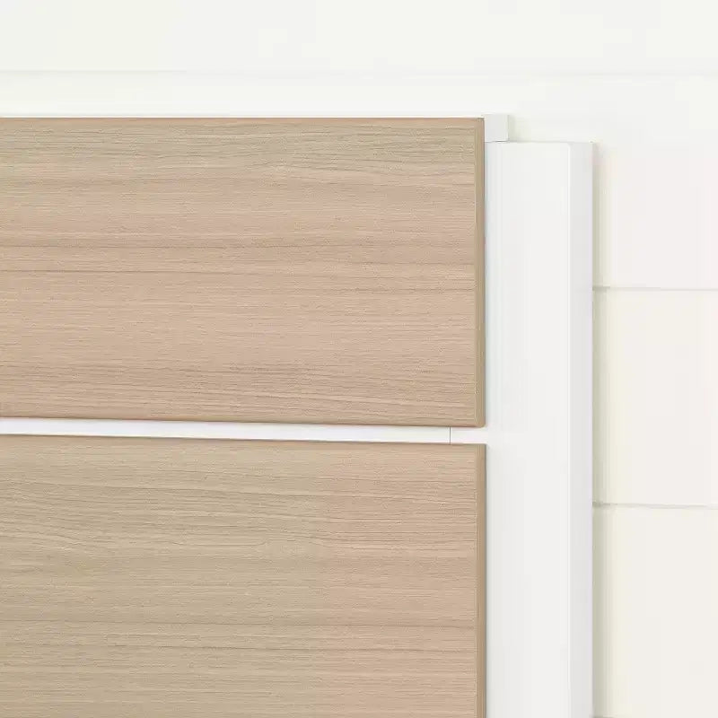 Testiera Monaco Bianco e Olmo Morbido Stile Minimalista