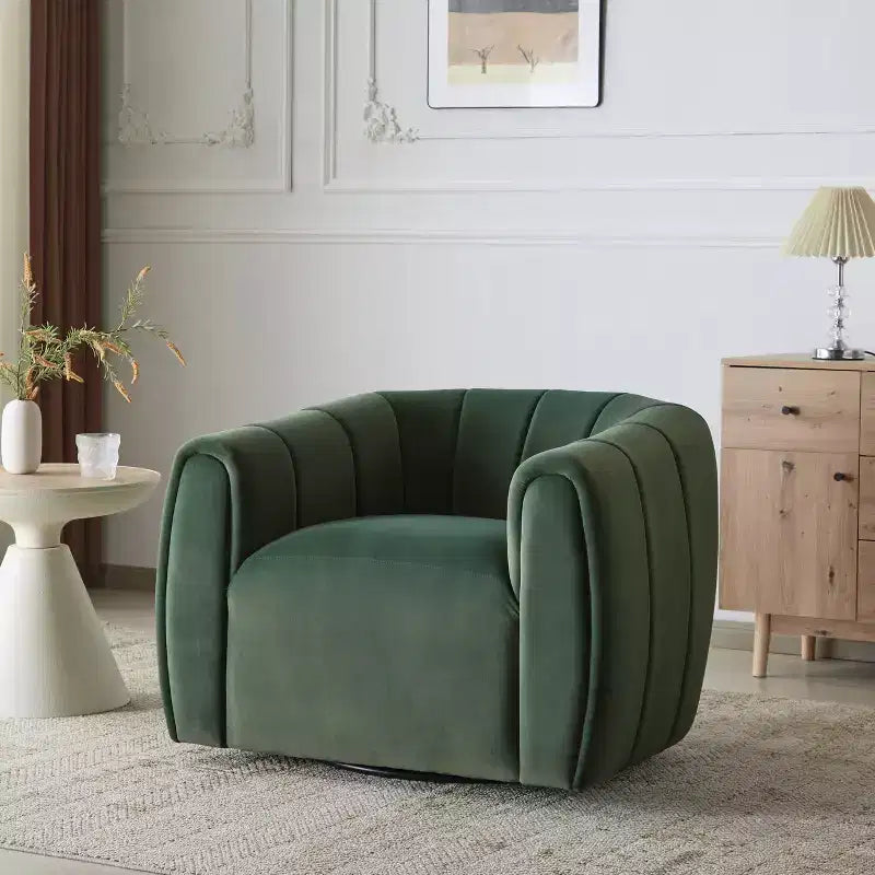 Poltrona Club Girevole Moderna Rivestita per Interni