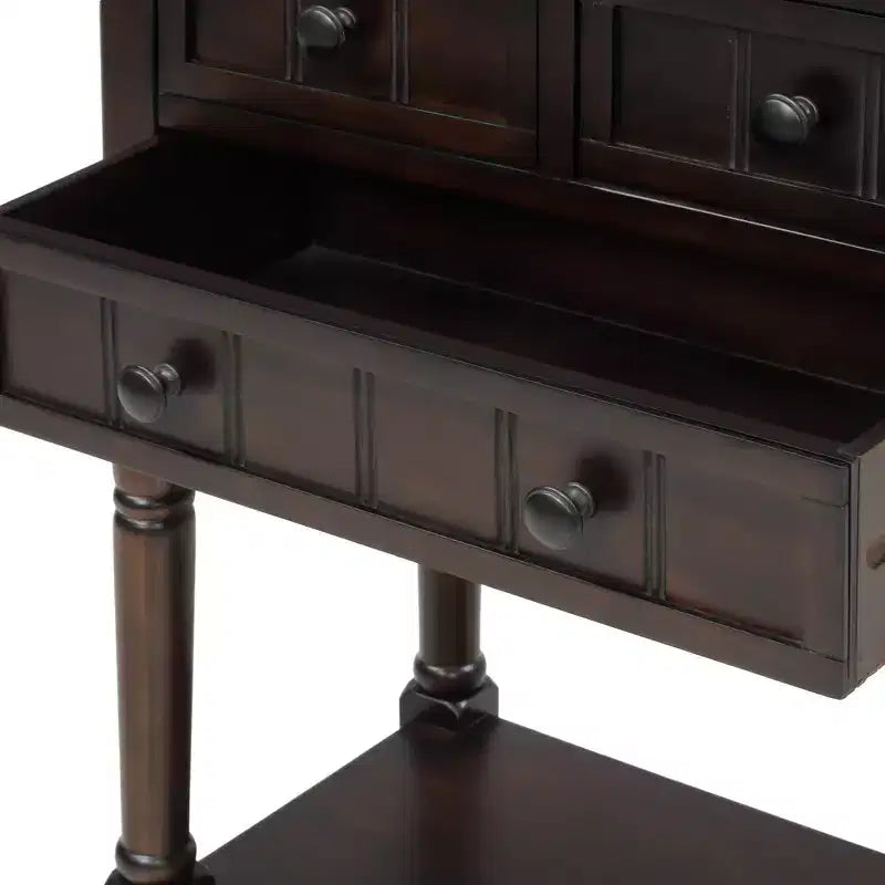Consolle classica stretta con 3 cassetti e ripiano inferiore