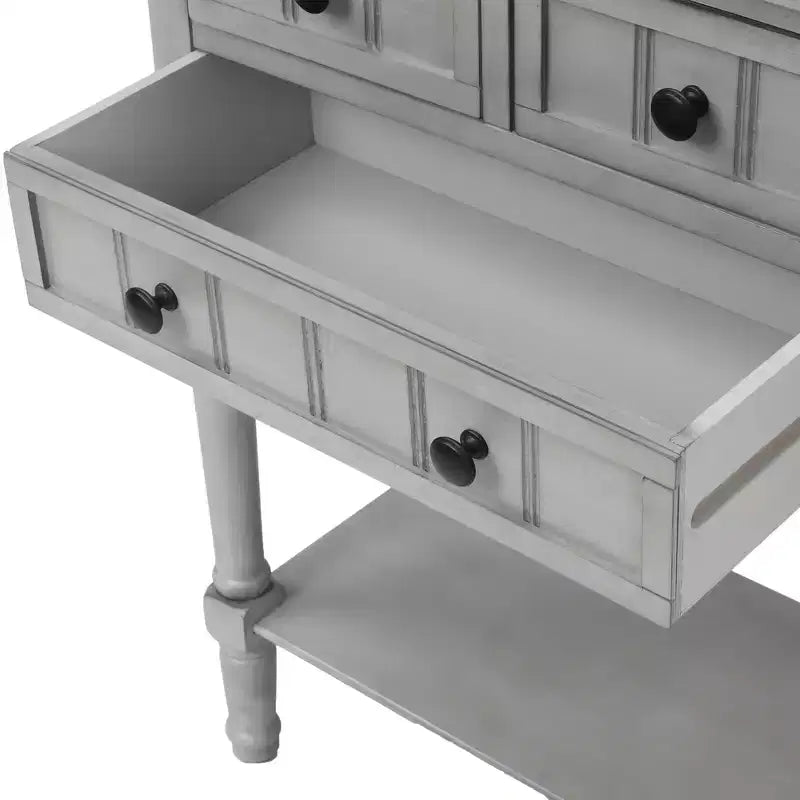 Consolle classica stretta con 3 cassetti e ripiano inferiore