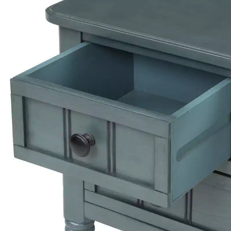 Consolle classica stretta con 3 cassetti e ripiano inferiore